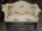 Southwood Furniture Carved Mahogany Loveseat With Tiger Print Fabric