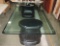 Thick Smoked Glass Top Table