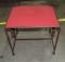 Iron Stool With Red Fabric Seat