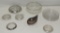 Sterling Rimmed Coasters, Silver Rimmed Bowl And Crystal Plates