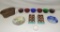 6 Colored Glass Bowls, Hand Painted Plate, Copenhagen Christmas 1970 Plate And More