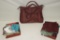 Leather Purse, Hankies And Designer Scarfs