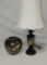 Oriental Chokin Vase & Metal Table Lamp With Shade