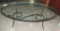Oval Iron & Glass Top Coffee Table