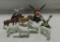 3 Lenox Bird Figurines & 6 Porcelain Horse Figurines