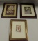 Framed Signed Watercolor & 2 Framed Prints