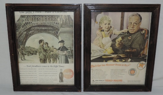 2 1940's Framed Magazine Ads