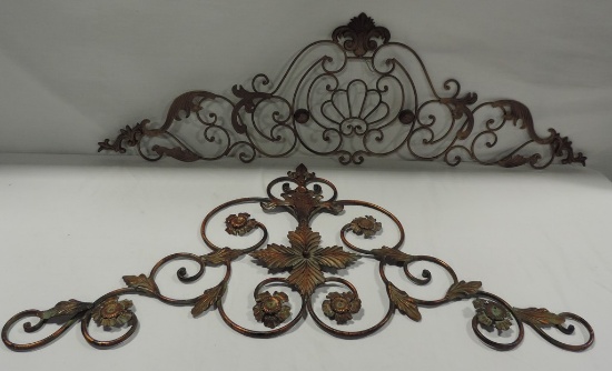 2 Floral & Foliage Metal Wall Ornaments