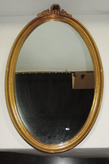 Carolina Mirror Co Gold Gilt Oval Wall Mirror