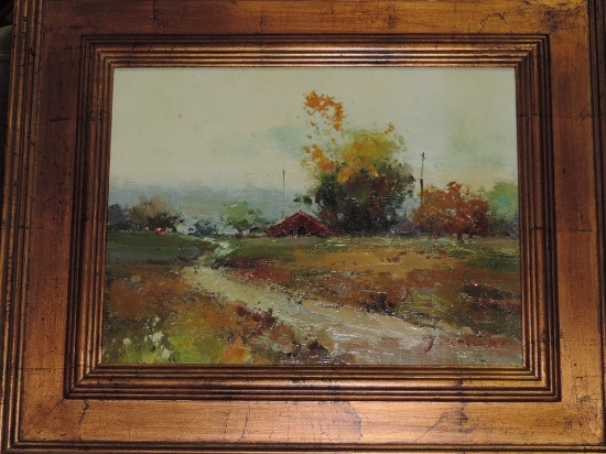 Signed Impressionist Oil On Canvas Landscape