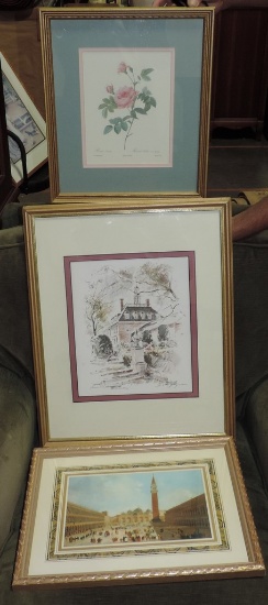 3 Color Prints In Frames