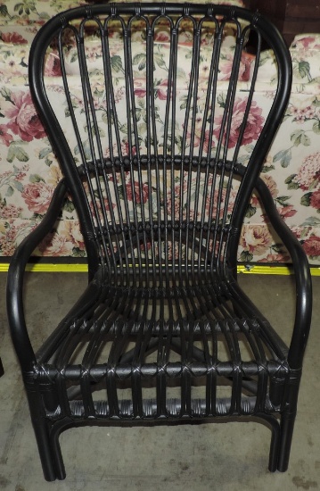 Black Rattan Armchair