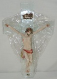 Resin Figure Of Christ On Glass Cross