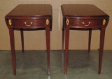 2 Hickory Chair Co Mahogany Drop Leaf End Tables