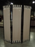 Linen Fabric 3 Panel Wood Screen