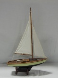 Wood Sailboat Model On Stand