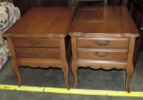 Pair French Provincial 1 Drawer End Tables