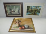 Lot Of 3 Original Naïve Artist Paintings