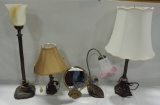 Tray Of 4 Lamps & Mirror