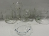 Box Lot Glass Bowls Flower Frog, Bakeware