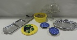 Tray Lot Glassware And Pewter Trays