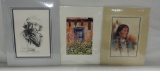 2 Menchego Native American Art Pcs And 1 Diane Moon Lithograph