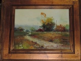 Signed Impressionist Oil On Canvas Landscape