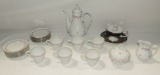 15 Pc German Porcelain Tea Set & Lefton China Cup/Saucer
