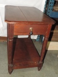 Antique Walnut 1 Drawer Stand