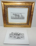 Framed & Unframed Signed JO KO Black & White Amish Scene Prints