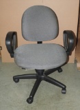 Grey Geometric Pattern Cloth Covered Office Armchair