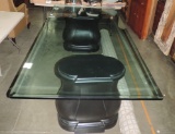 Thick Smoked Glass Top Table