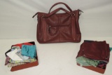 Leather Purse, Hankies And Designer Scarfs