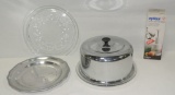 Crystal Serving Trays, Chrome Lid Cake Cover, Zyliss Chopper In Box