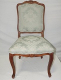 French Style Walnut Frame Side Chair