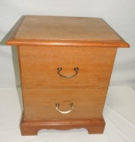 Walnut 2 Drawer Night Stand