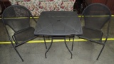 Black Aluminum Mesh 3 Pc. Patio Set