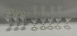 Mixed Etched Glass Stemware Lot