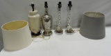 2 Lucite Lamps, Ceramic & Glass Lamp