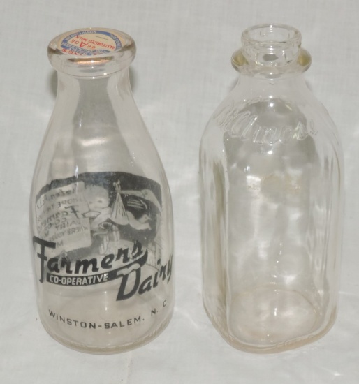 Lot of (2) NC Milk Bottles