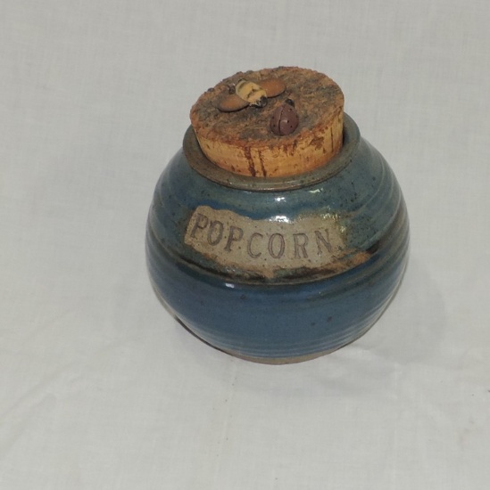 Hand made Contemporary Pottery jar with Cork Stopper