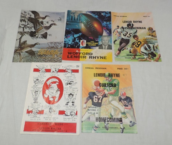 (4) Vintage 1970's Lenoir Rhyne College Football Programs