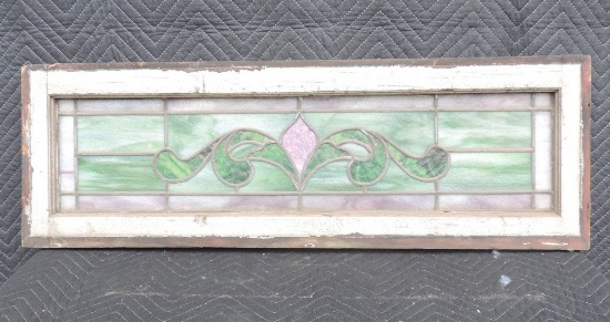 Early Stain Glass Above Door Transom