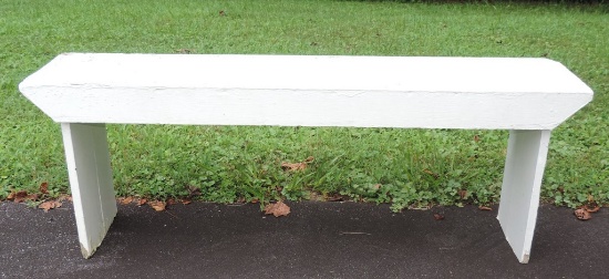 Vintage Painted White Country Store Bench