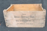 Russell-Burdsall and Ward Bolt and Nut Company Wood Crate