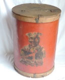 Late 1800's Gold Metal Baking Soda Display Barrel