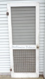 Antique Screen Door with Waldension Sticker