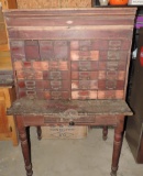 Antique Table with Card Catalog