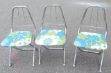 Lot of (3) 1970's Childs Chairs with Flower Covered Seats