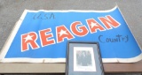 Ronald Regan Autographed Photo and Campaign Poster